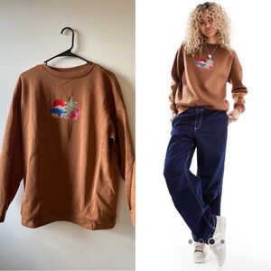 DAISY STREET - Sweatshirt with Mount Fuji Chest Embroidery